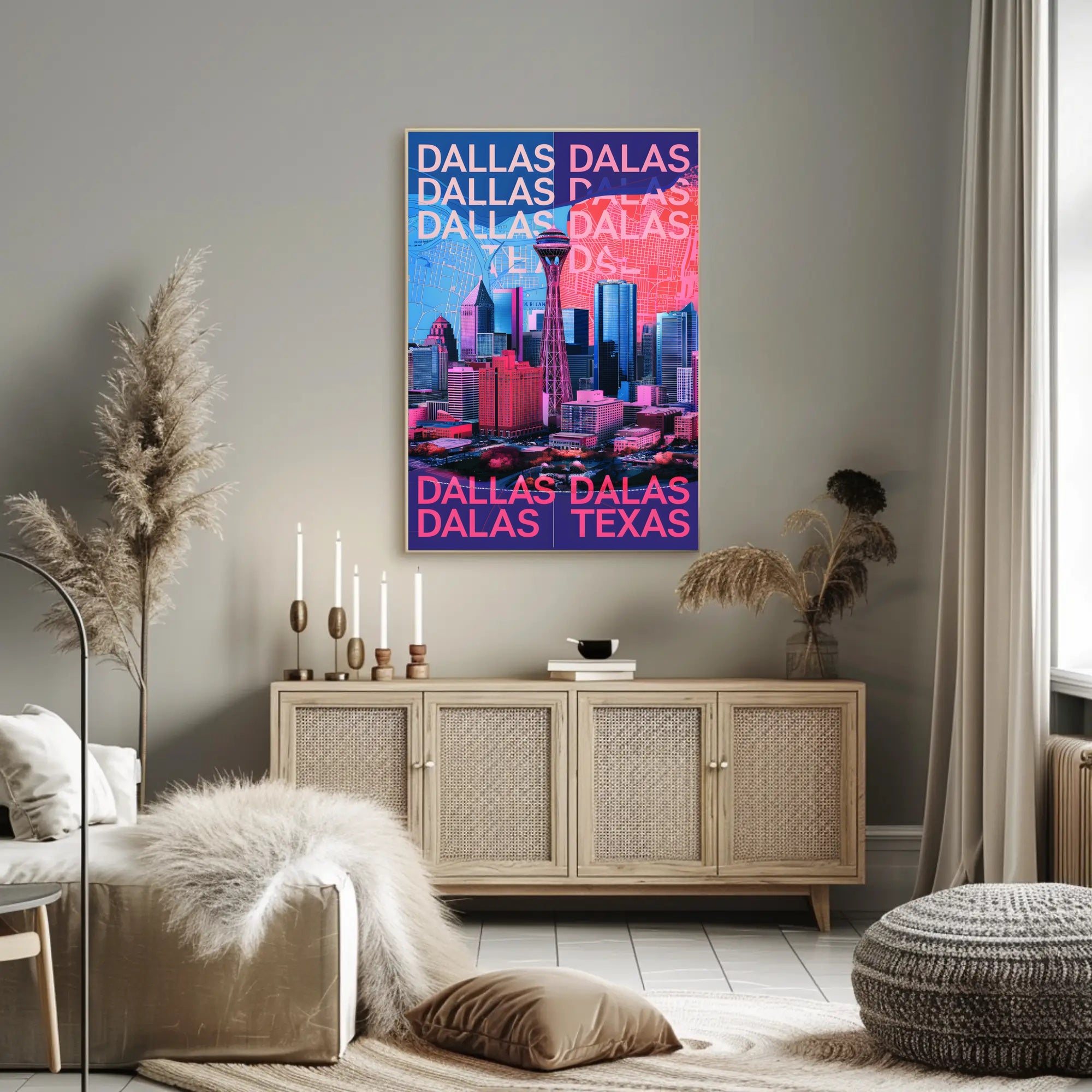 Vibrant Dallas Skyline Poster