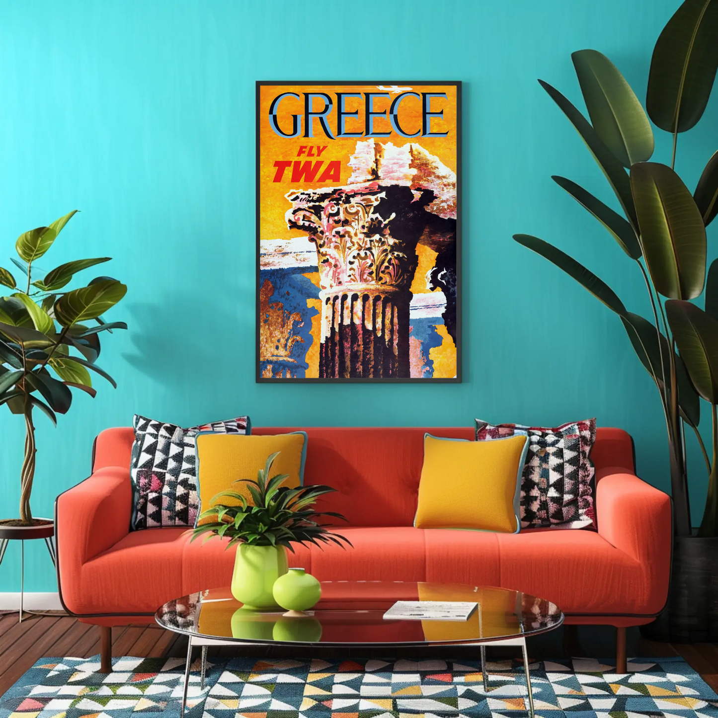 Fly TWA to Greece Travel Poster by David Klein