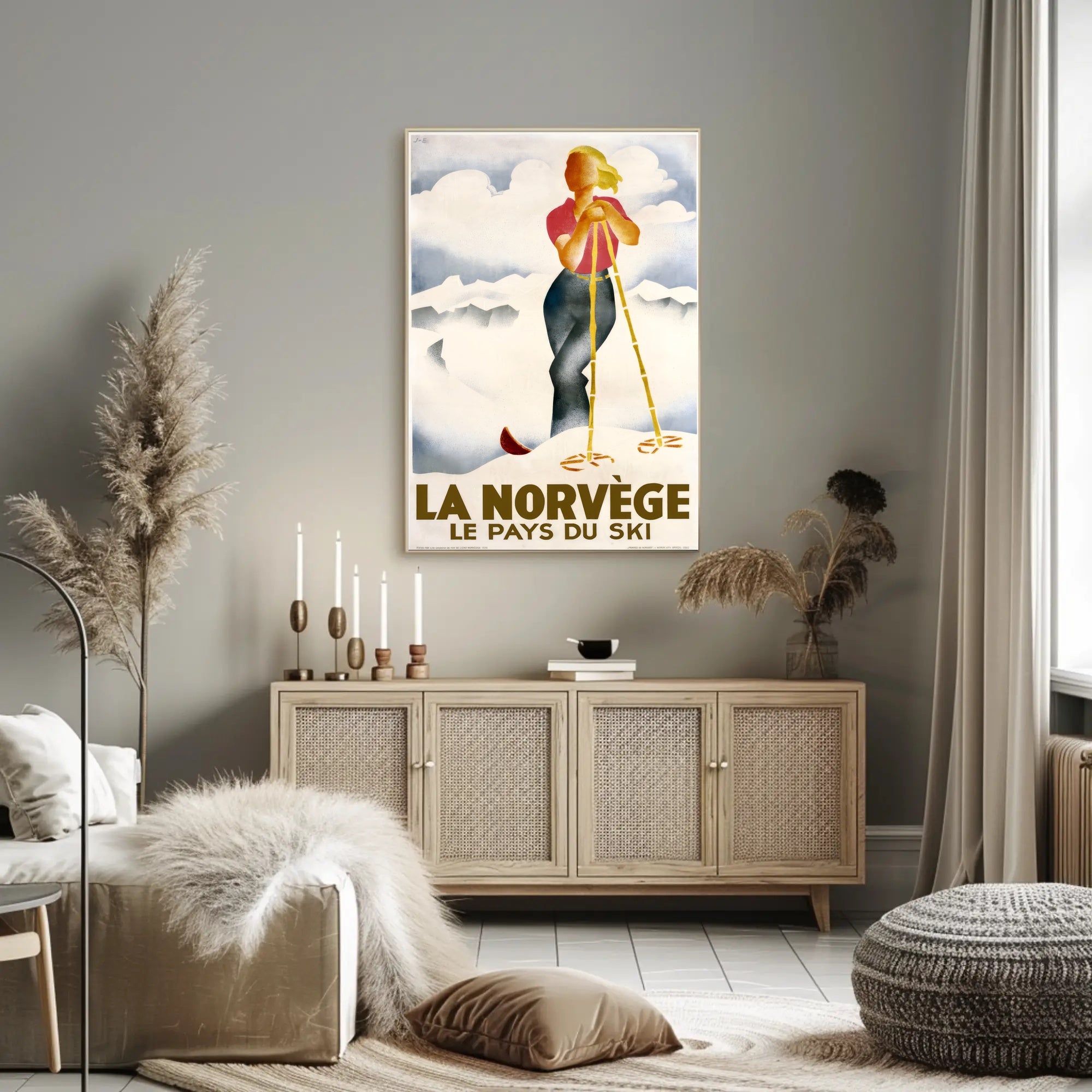 La Norvège: Le Pays du Ski Poster PosterGoat