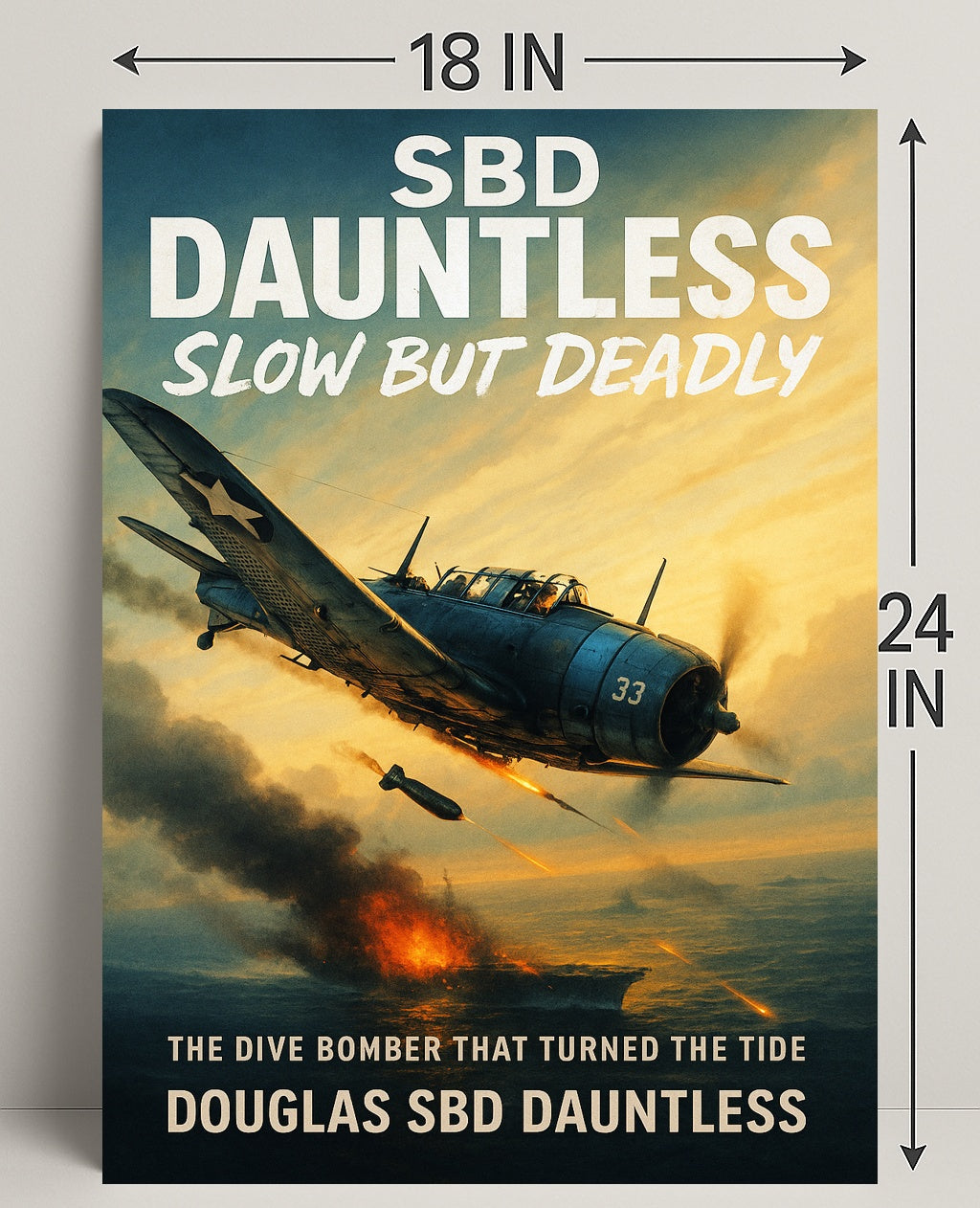 Douglas SBD Dauntless The Dive Bomber Poster PosterGoat