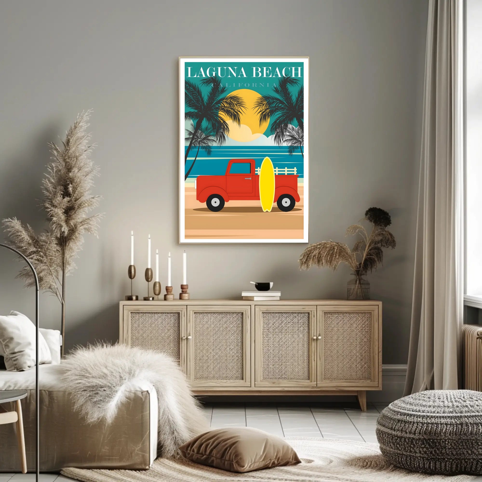 Laguna Beach California Retro Travel Poster