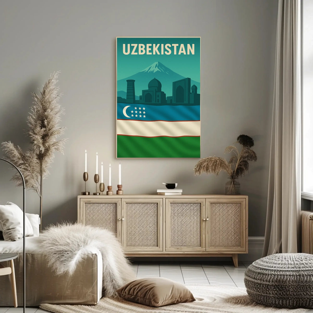 Uzbekistan Cultural Landmarks And Poster