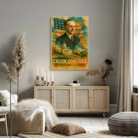 Calvin Coolidge 30th President of the United States Layered Digital Collage Poster