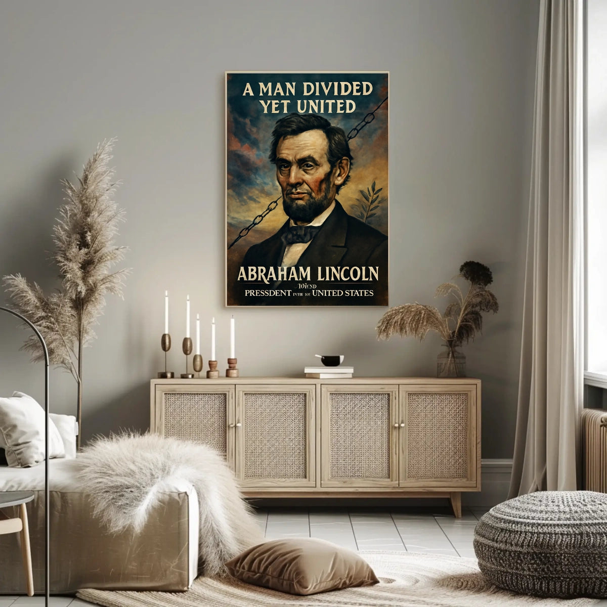 Abraham Lincoln A Man Divided Yet United Poster