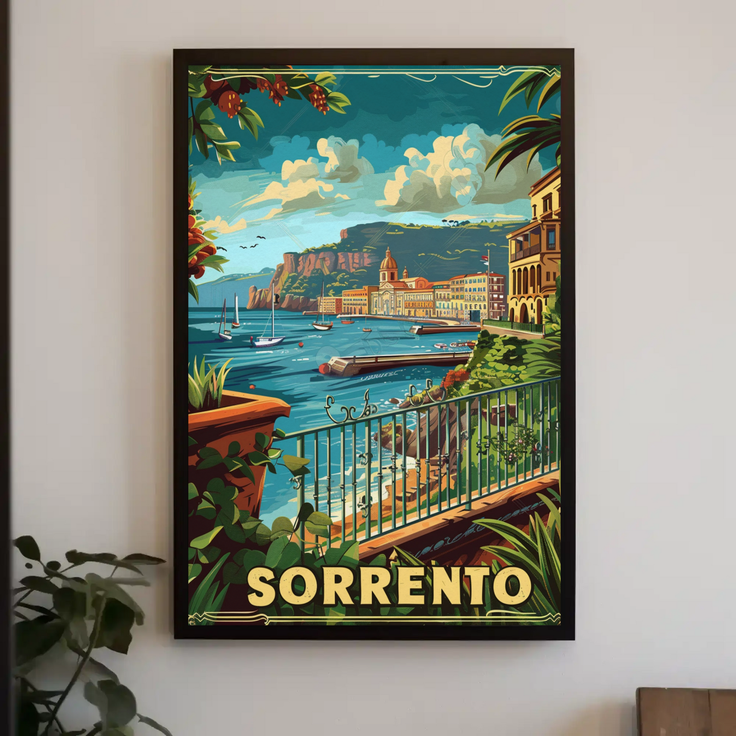 Sorrento Italy Amalfi Coast Seaside Travel Poster