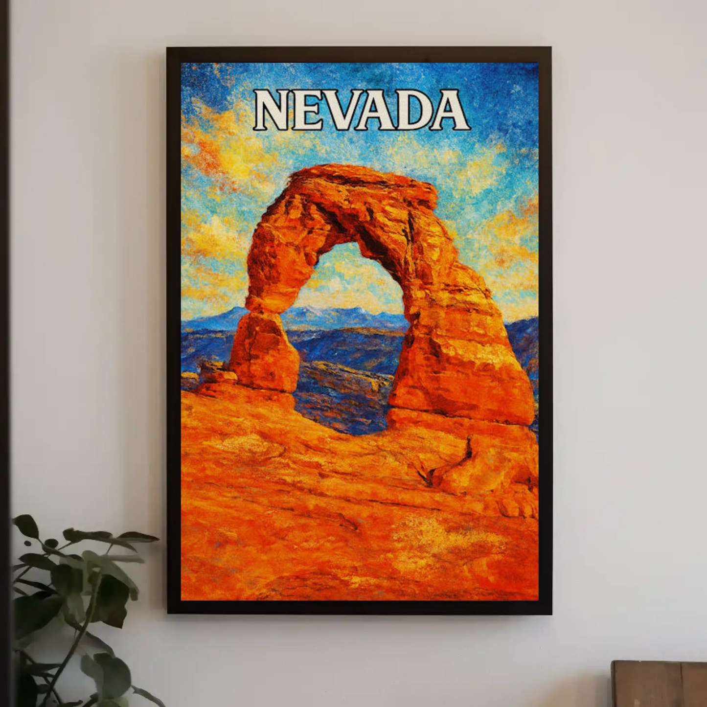 Nevada Desert Arch Red Rock Landscape Poster Poster
