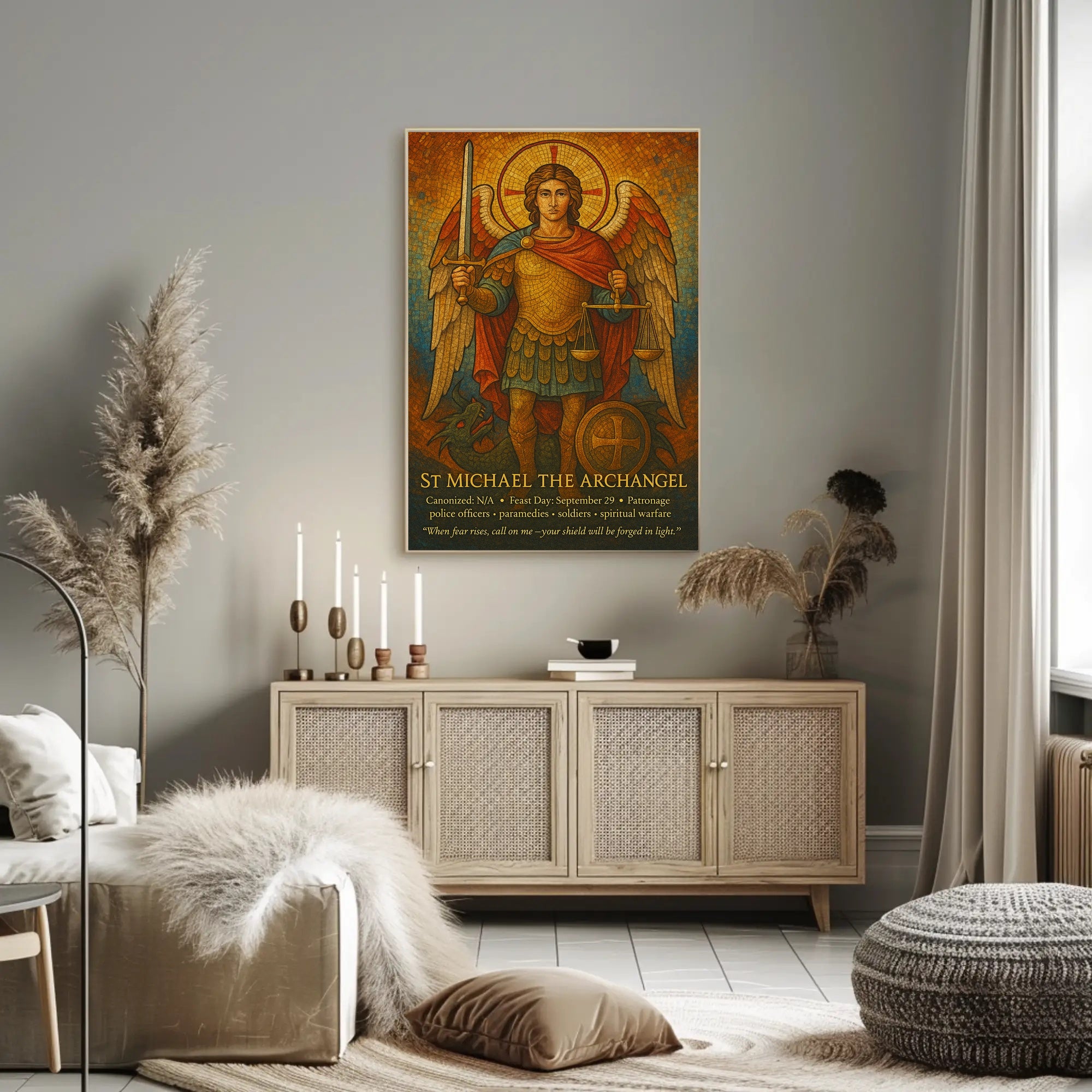 St. Michael Archangel Religious Art Fantasy Mythology Poster
