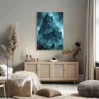 Ominous Fortress under Stormy Skies: Fantasy or Mythology Poster PosterGoat