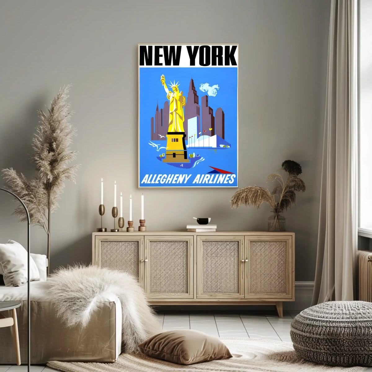 New York City Poster Abstract Iconic Travel Wall Art