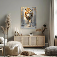 Majestic White Tiger Artistic Animal Poster