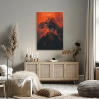 Adventurous Solitude on Mountain Peak: Abstract or Artistic Poster PosterGoat