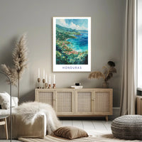 Honduras Scenic Coastal Travel Poster PosterGoat