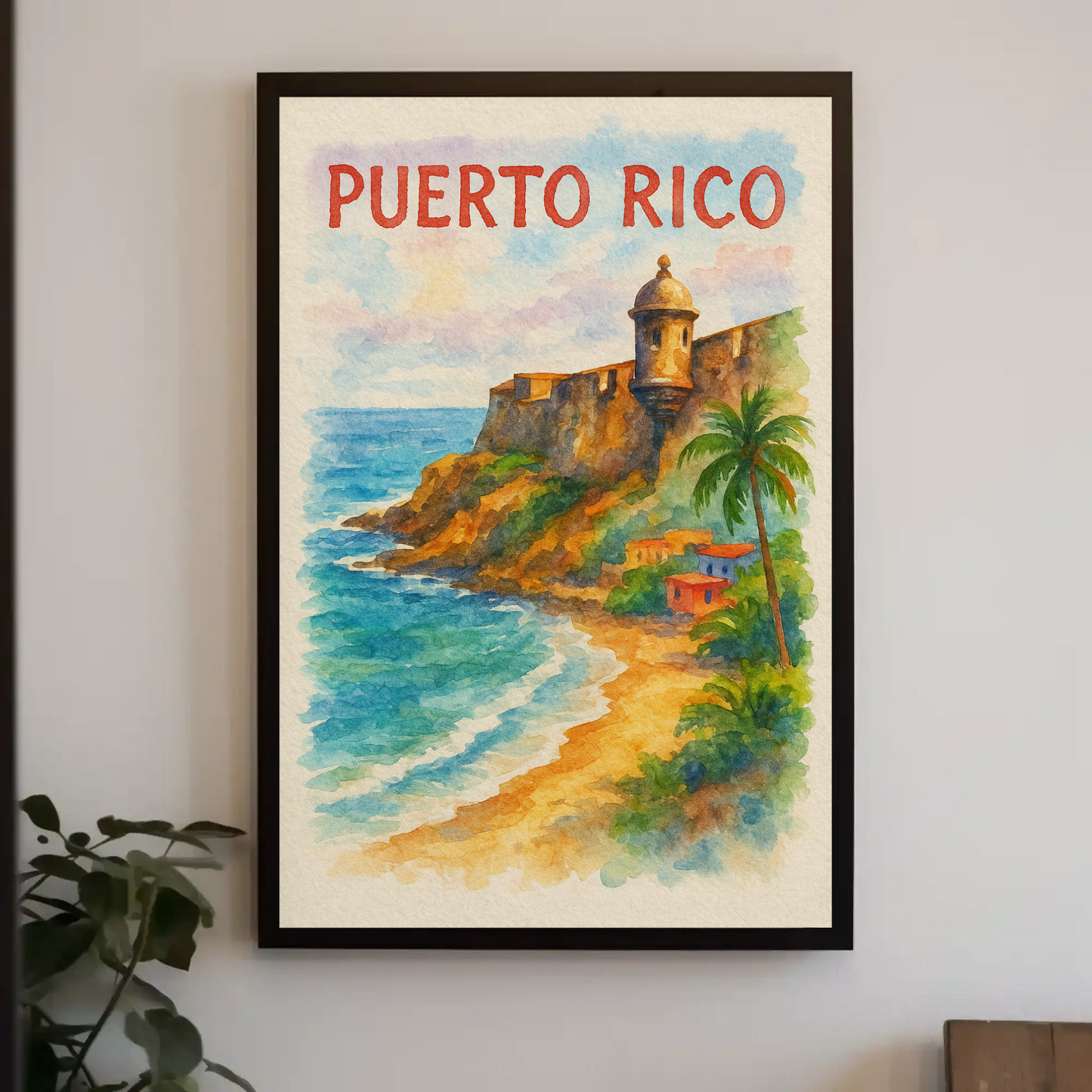 Puerto Rico Coastal Fort Travel Poster