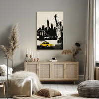 Iconic New York City Poster Bold Cityscape For Home Decor