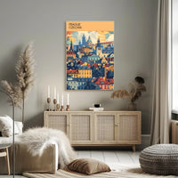 Prague Cityscape Architectural Art Travel Poster