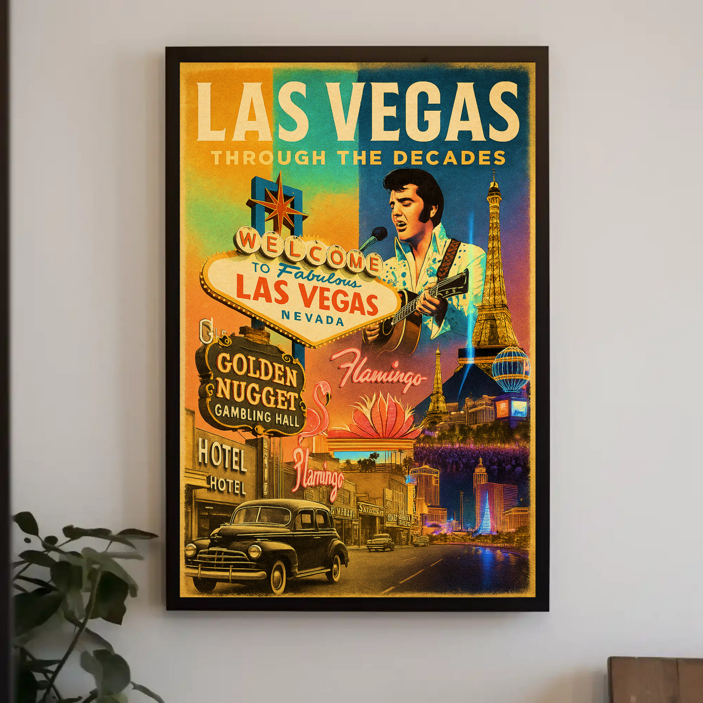 Las Vegas Nevada Vintage Glamour Neon Lights Travel Poster