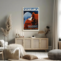 Vintage Casablanca Travel Poster for Moroccan Adventure PosterGoat