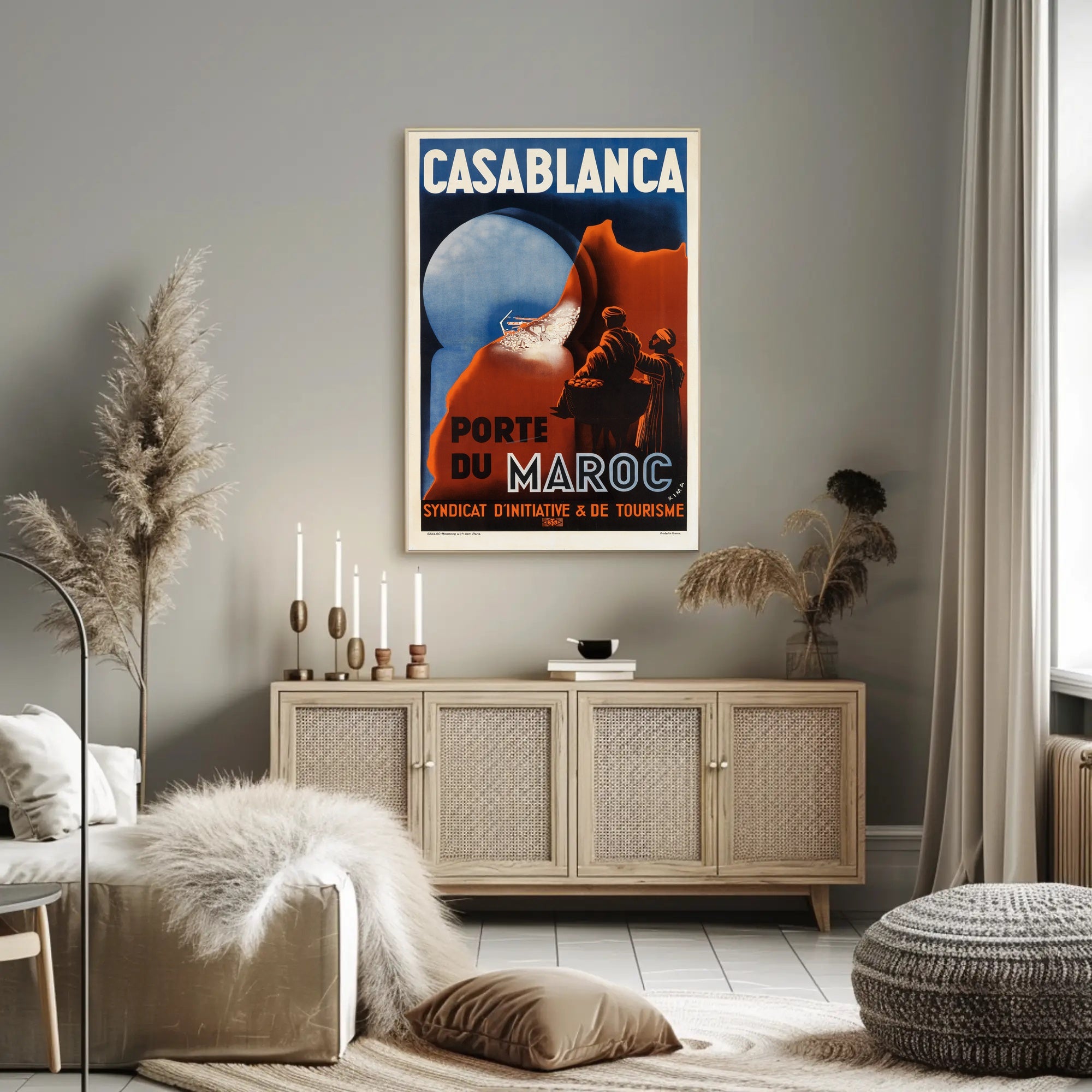 Vintage Casablanca Travel Poster for Moroccan Adventure PosterGoat