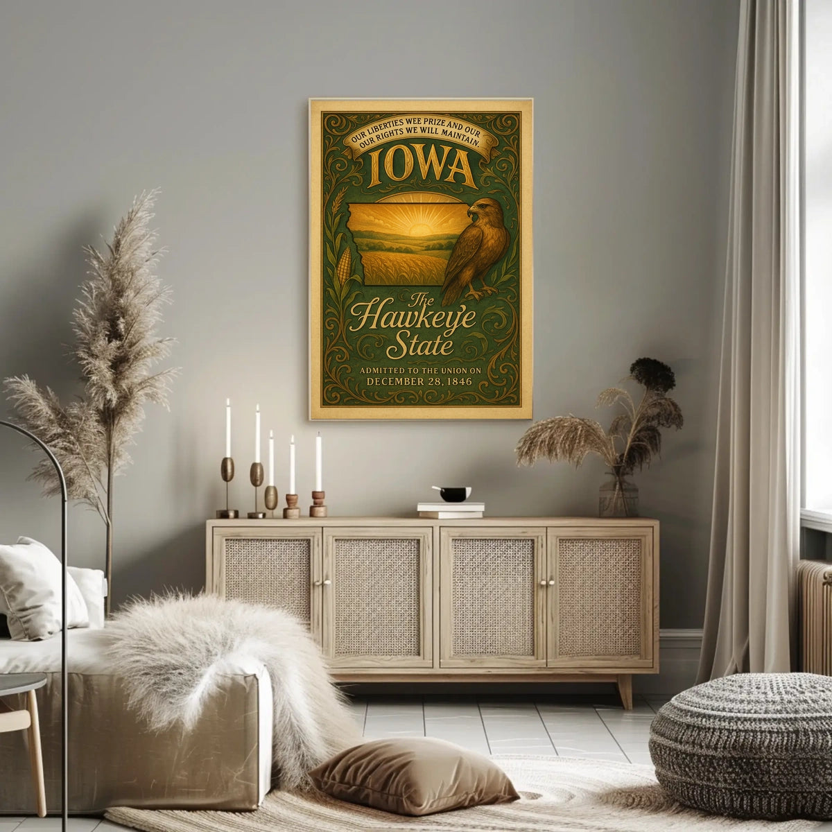 Iowa The Hawkeye State Poster