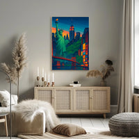 Statue Of Liberty New York Cityscape Poster Modern Wall Art