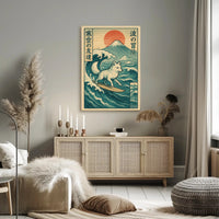 Surfing Fox Adventure Poster PosterGoat