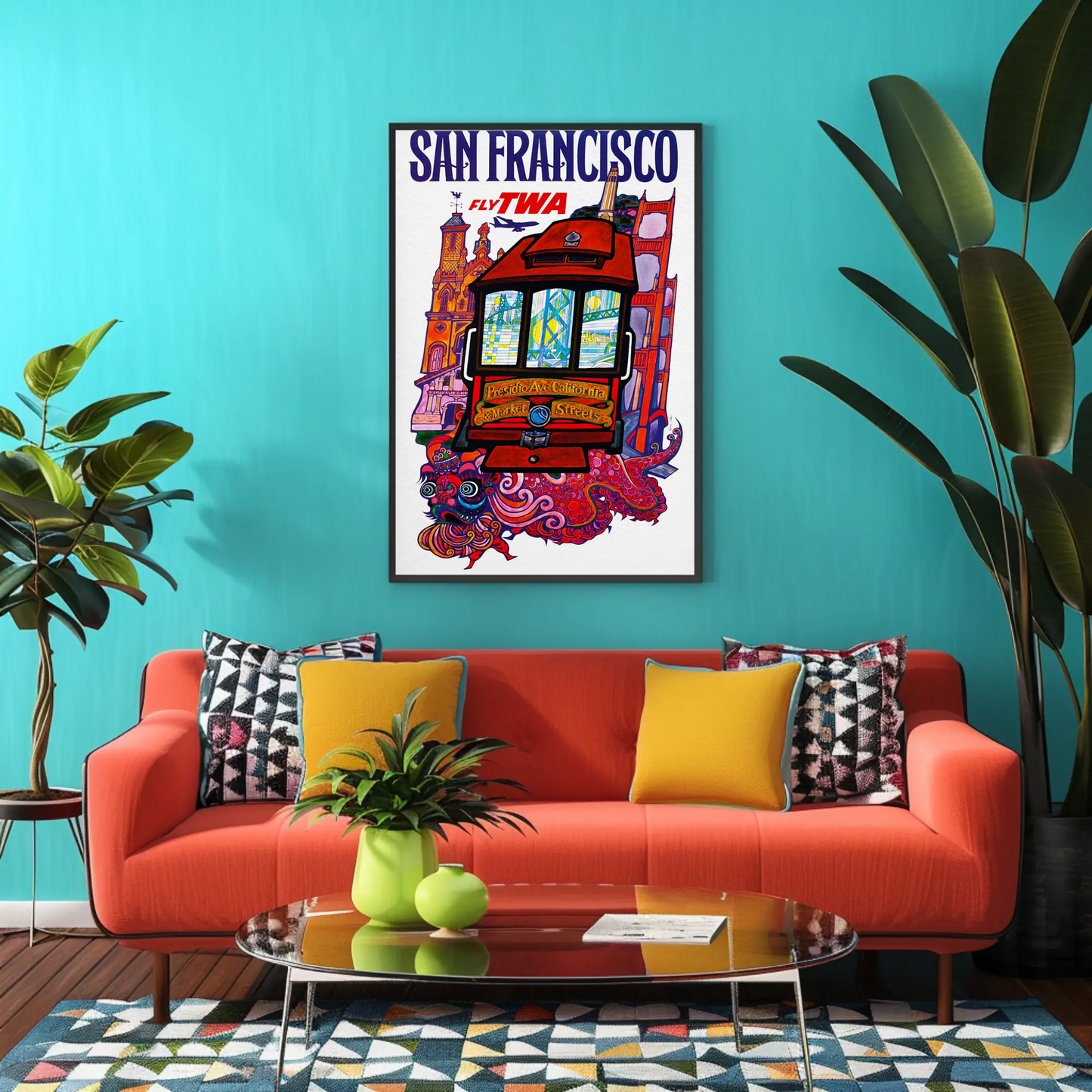 Fly TWA to San Francisco Travel Poster by David Klein