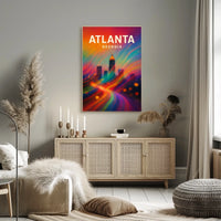 Atlanta, Georgia Vibrant Cityscape Poster