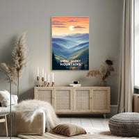 Great Smoky Mountains Landscape Poster Vintage Print