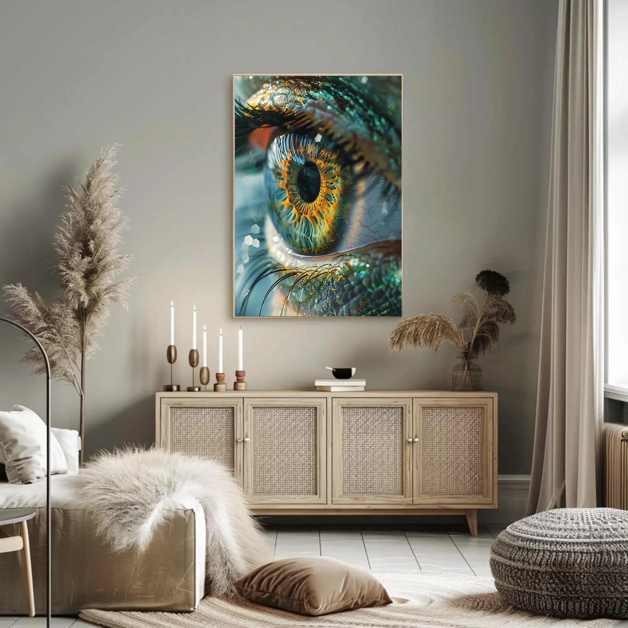 Mesmerizing Photorealistic Eye Poster with Vibrant Colors PosterGoat