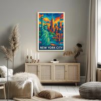 New York City Poster Modern Iconic Travel Wall Art