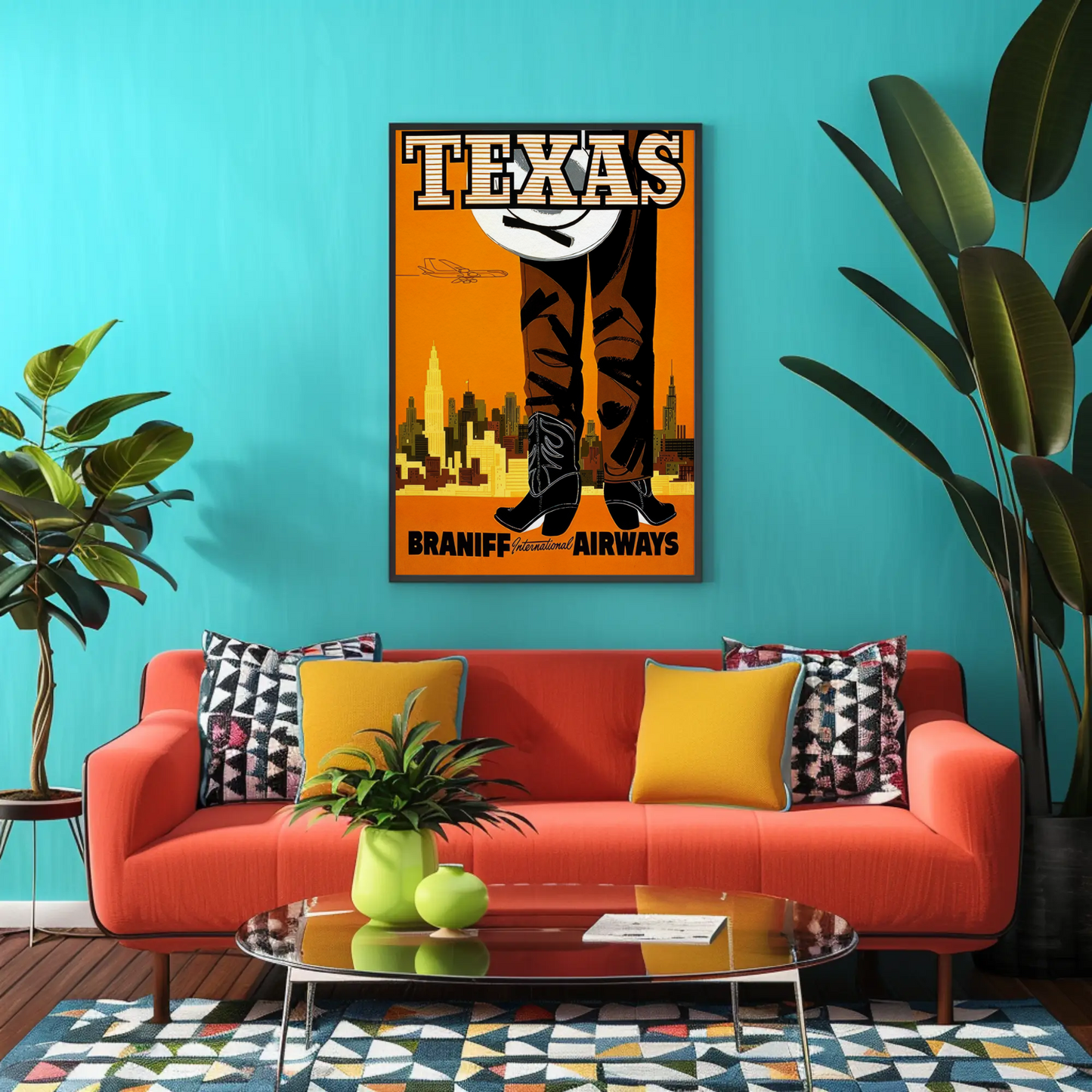 Braniff International Airways Texas Travel Poster (1961)