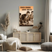 Cover Coughs and Sneezes WWII Propaganda Poster PosterGoat