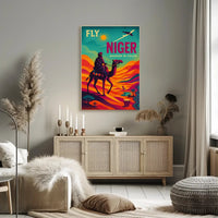 Fly Niger Wander in Color Travel Poster PosterGoat