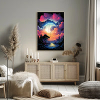 Fantastical Landscape Art Print for Abstract, Artistic, or Pop Culture Poster