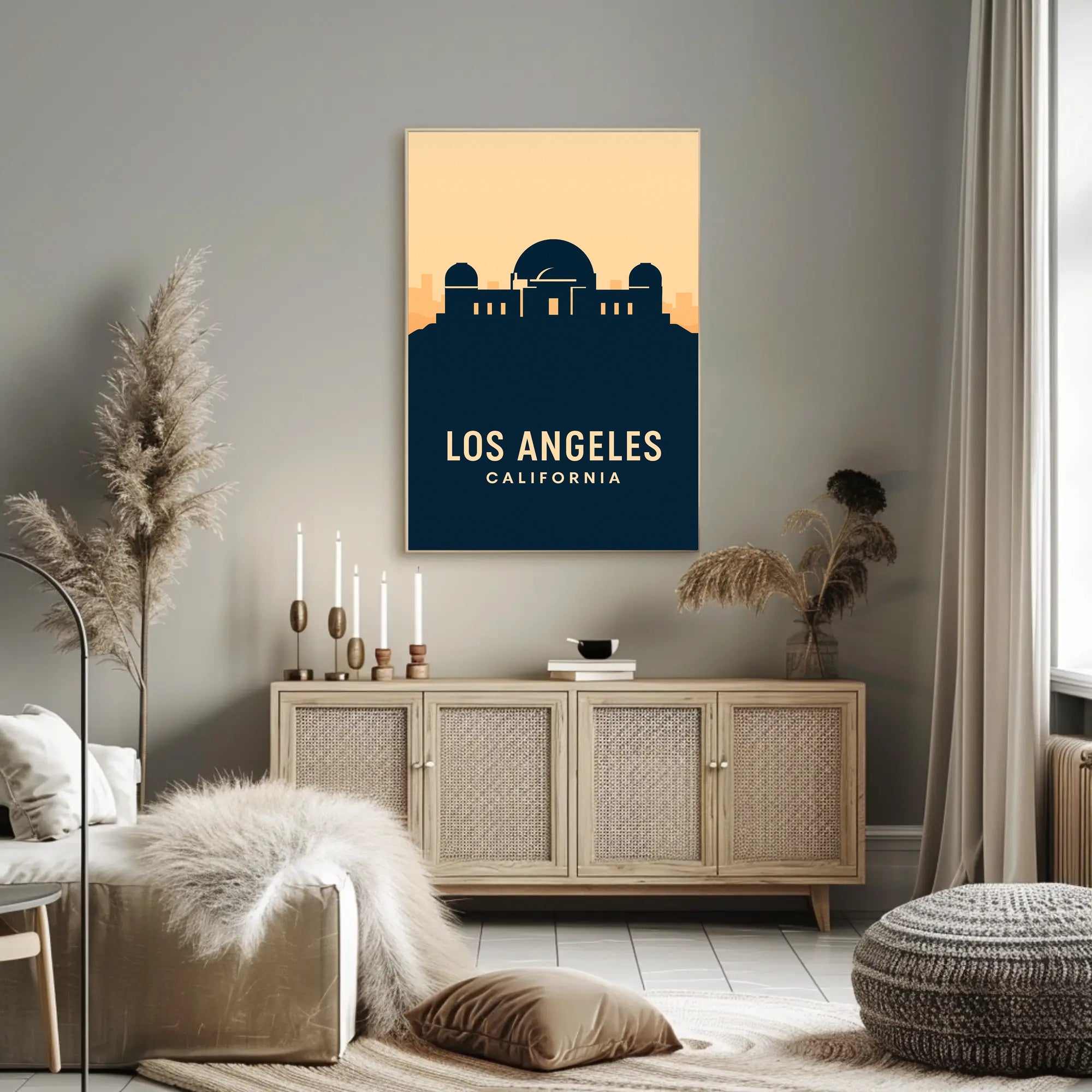 Los Angeles Observatory Silhouette Travel Poster
