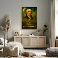 James Madison 4th President Founding Father Vintage Neoclassical Realism Patriotic Heritage Poster