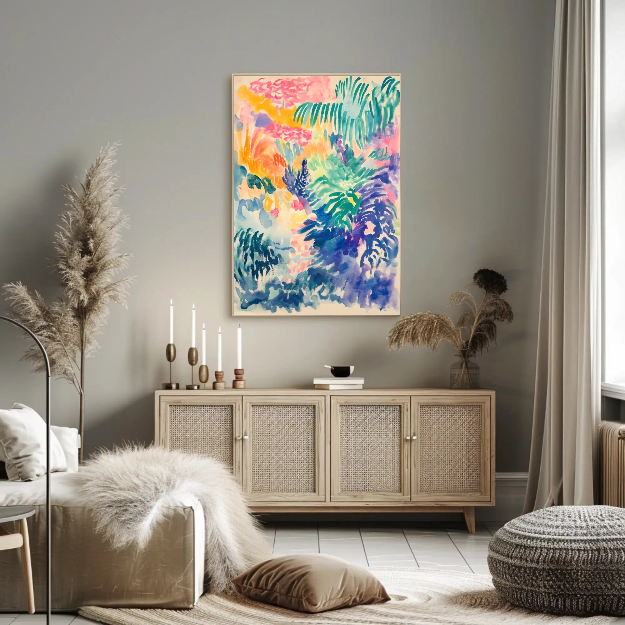 Lush Tropical Paradise Abstract Artwork Poster