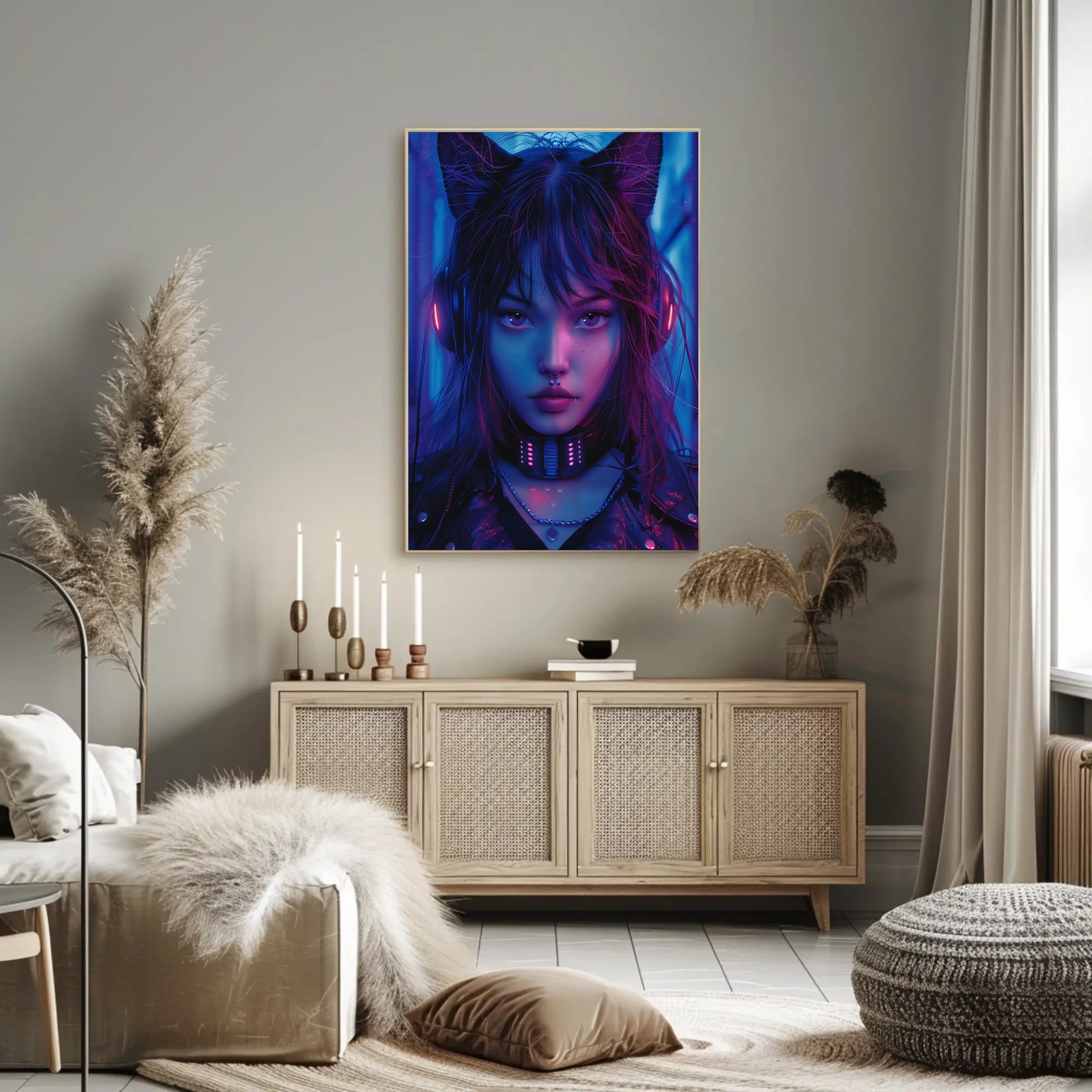 Neon Cyber Aesthetic Art Print Poster for Room Decor PosterGoat
