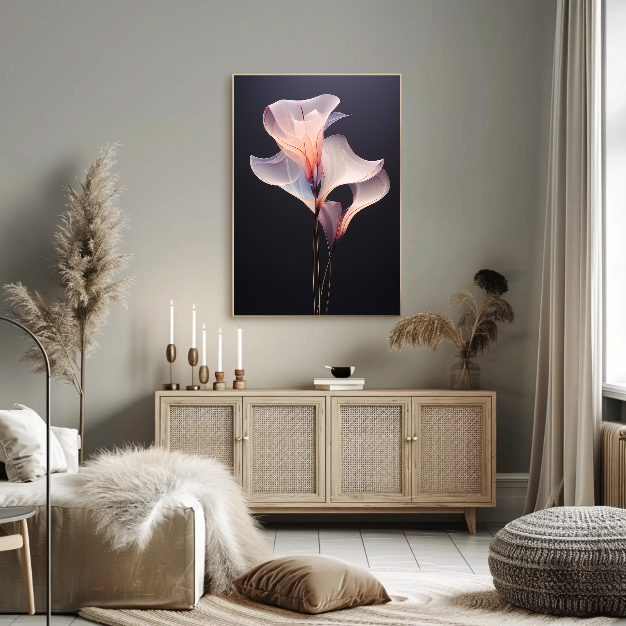 Elegant Floral Abstract Art with Harmonious Color Poster