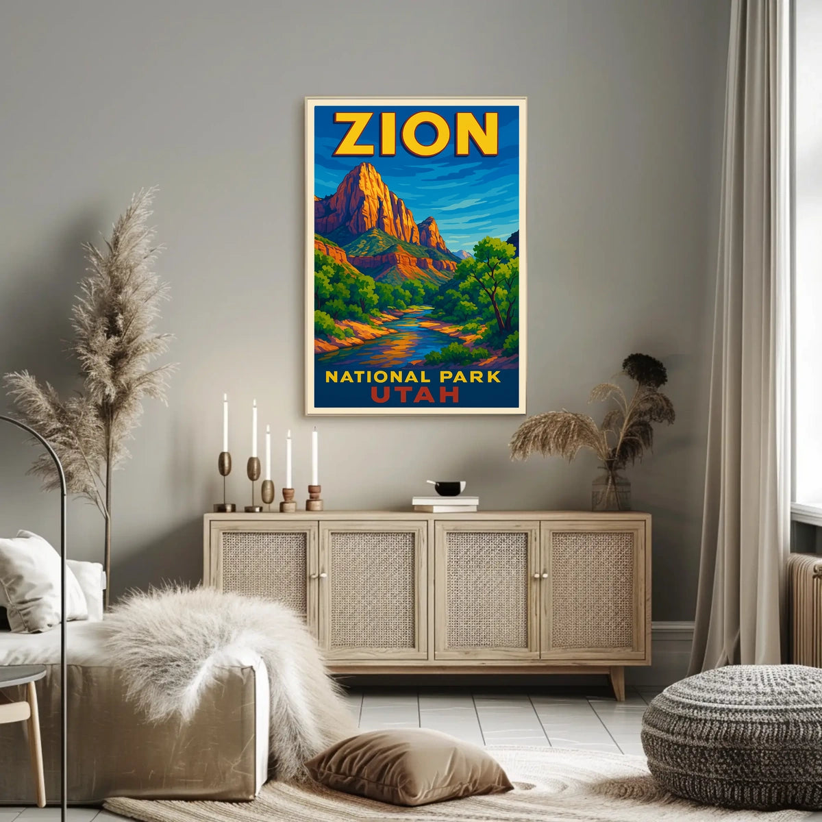 Zion National Park Utah Scenic Wanderlust Poster