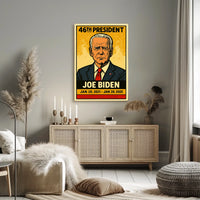 Joe Biden 46th President of the United States Inked Comic Style Poster