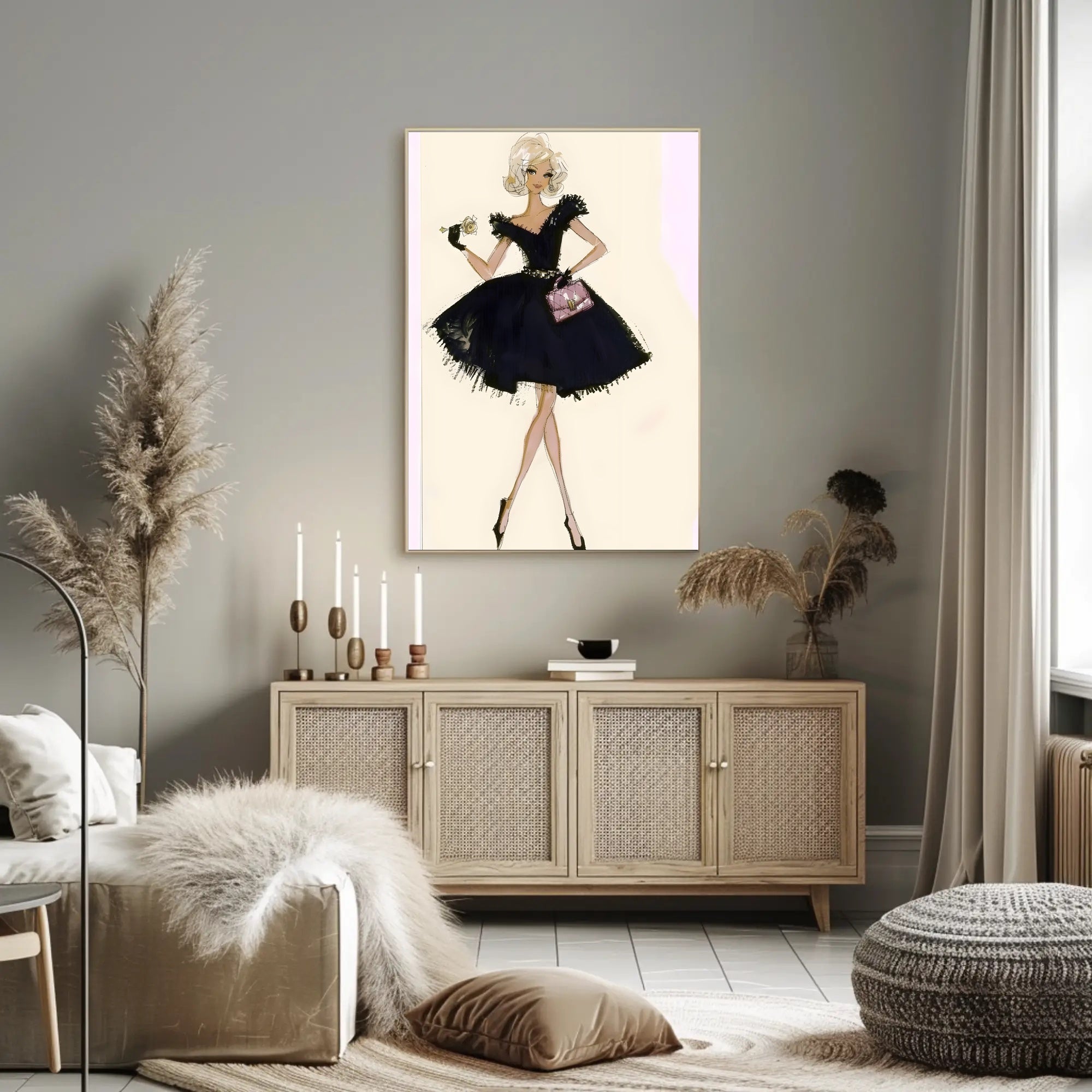Fashion Illustration in Black Poster