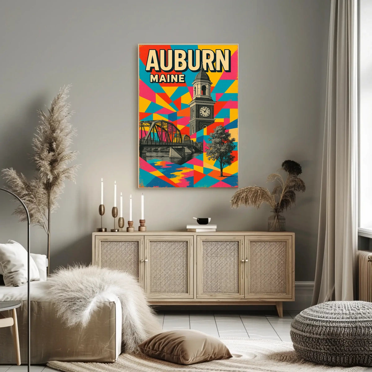 Auburn, Maine A Vibrant Tribute Poster