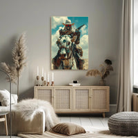 Cyberpunk Cowboy: Futuristic Western Art Print PosterGoat