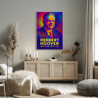 Herbert Hoover 31st President of the United States Neon Gradient Overlay Poster