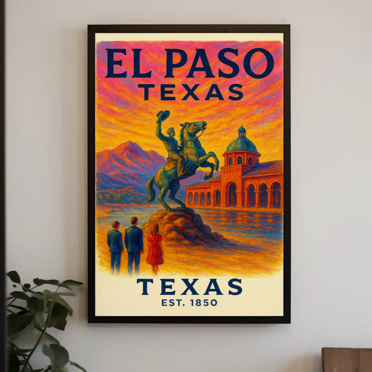 El Paso Texas Sunset Equestrian Monument Poster