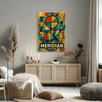 Meridian Idaho Vibrant Geometric Abstract Mosaic Cubism Art Celebration Citywide Festival Poster