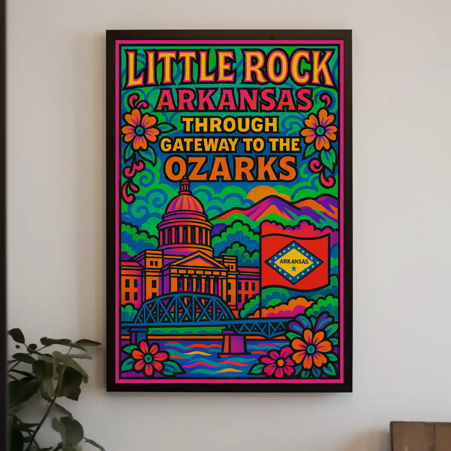 Little Rock Arkansas Ozarks Travel Poster