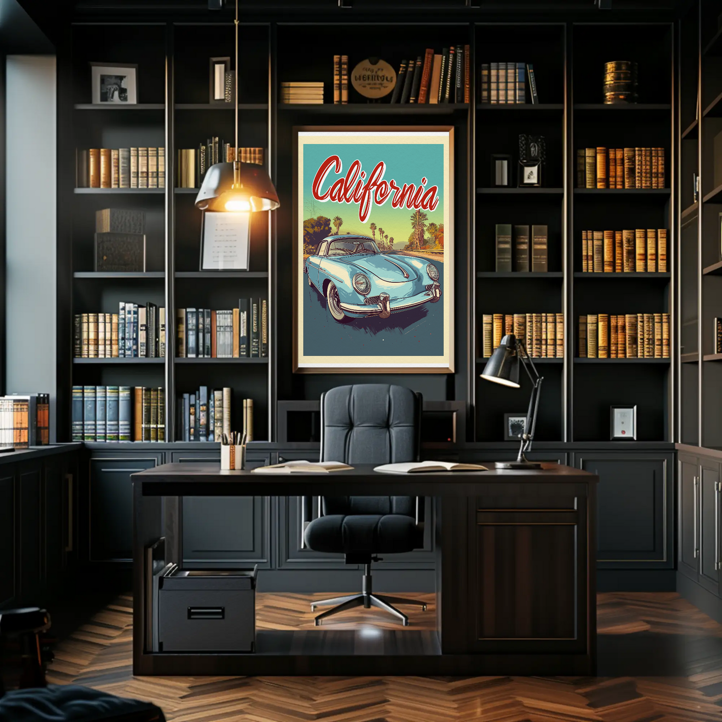 California Classic Car Vintage Poster