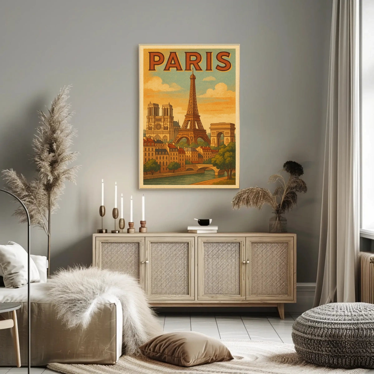 Paris Landmarks Poster